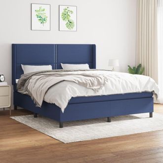 vidaXL Vidaxl - Cama Box Spring Con Colch&oacute;n Tela Azul 180x200 Cm