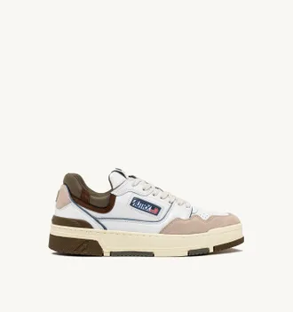 Autry SNEAKERS CLC LOW IN PELLE E SUEDE COLORE BIANCO E COVERT GREEN