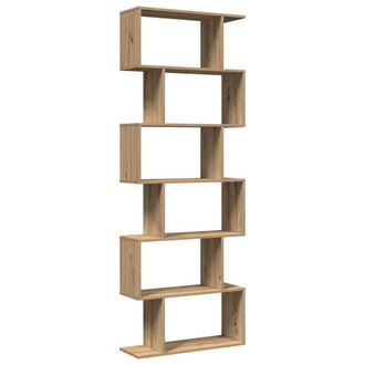 Berkfield Home Room Divider Bookcase 6-Tier Artisan Oak 70x24x193 cm Engineered Wood in Brown | Size: 70 x 24 x 193 cm
