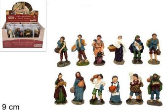 Trade Shop Trade Shop - Set De 12 Piezas Pastors Surtido Natividad Natividad Escena Navidad Altura Recta 9 Cm
