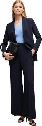 HUGO BOSS Tikela effen chino met wijde pijpen voor dames (Donkerblauw)
