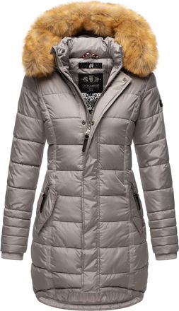 Navahoo Dames Winterjas Papaya - Getailleerd, Warm & Met Afneembare Bontkraag