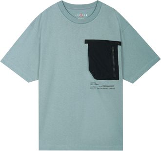 Nike Jordan Air Jordan 23 Engineered Colorblock Pocket Round Neck Casual Short Sleeve Gray Black DM1389-041