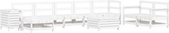 vidaXL vidaXL 10 Piece Garden Sofa Set White Solid Wood Pine
