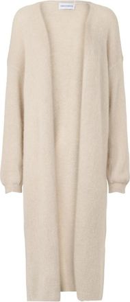 Americandreams June Lange Alpaca Cardigan - Dames - Lange truien - Beige - ONE Size - Wol - Truien & Vesten