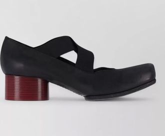 Uma Wang leather block-heel ballet pumps