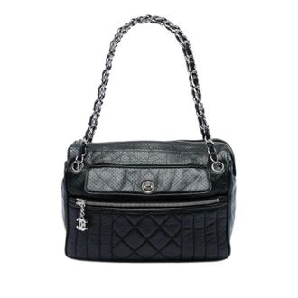 Chanel Pre-owned Perforated Leather Shoulder Bag - Dames - Pre-owned - Zwart - Maat: ONE Size Leer