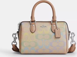 Coach Mini Rowan Crossbody Bag In Rainbow Signature Canvas