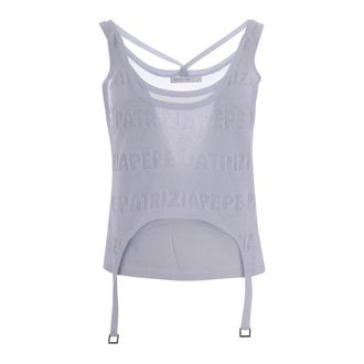 Patrizia Pepe Patrizia Pepe, Sleeveless Tops, female, Gray, Size: XS Sleeveless Top