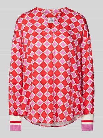Emily van den Bergh Regular Fit Bluse mit V-Ausschnitt in Hellrot, Gr&ouml;&szlig;e 36
