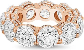 Diana M. Jewels 14kt rose gold 5.00cts Lab-Grown Round Diamond Eternity Band with Micro Pav&eacute;