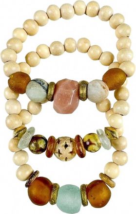 Twine & Twig Womens Trio Stack Bracelet Set In Harvest