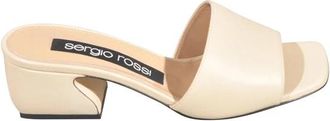 Sergio Rossi Si Rossi Sculptural Curved Heel Sandalen - Dames - Muiltjes - Beige - 39 1/2 EU - Leer - Schoenen