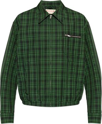 Marni Plaid Patroon Jas - Heren - Zomerjassen - Groen - M - Katoen - Jassen