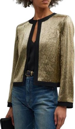 Nili Lotan Gold Sequin Short Jacket Size M
