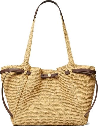 Tory Burch Romy Woven Tote - Dames - Shoppers - Beige - ONE Size - Tassen