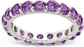Sterling Forever Gracie Cubic Zirconia Eternity Ring in Silver/amethyst at Nordstrom, Size 10