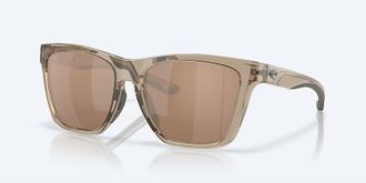 Costa Unisex Panga Ii Polarized Squared Sunglasses In Taupe Copper Silver Mirror