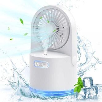 OEM Mini Ventilador De Escritorio, Ventilador Usb Port&aacute;til Con Pulverizador De Niebla Fr&iacute;a, 3 Velocidades Ajustables, 7 Colores De Luz Nocturna Para El Ho