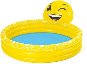 Trade Shop Trade Shop - Piscinetta Piscina Per Bambini Smile Emoticon 165 X 144 X 69cm Con Spruzzo 53081