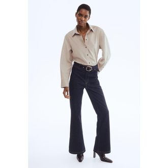 H&M Flared High Jeans in Dark Denim Blue at Nordstrom, Size 12