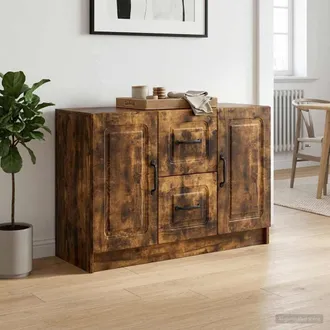 vidaXL Vidaxl Credenza Rovere Fumo 89 X 34,5 X 57 Cm Legno