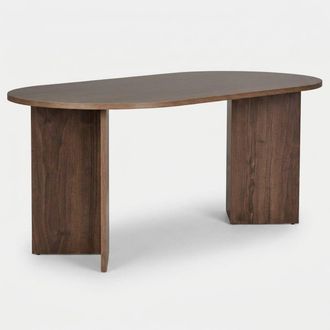 Hanah Home Mesa De Comedor Ovalada En Melamina 180x90 Sablin - Nogal