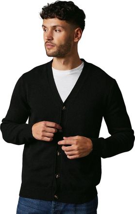 Maine Premium Pure Cotton Knitted Cardigan, XXL, Black