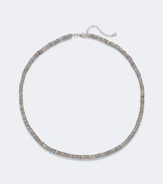 Sydney Evan 14kt gold beaded necklace with quartz and diamonds