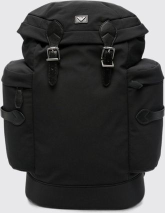 Emporio Armani Zaino grande in nylon con patta e fibbie logo Eagle