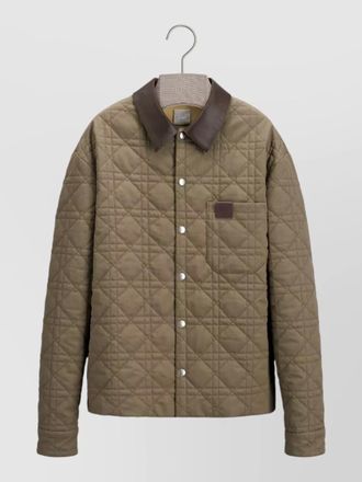 Dior woven jacket contrast collar quilted design