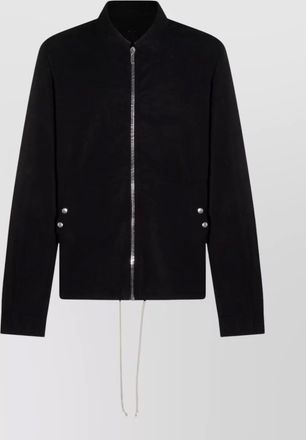 Rick Owens zip front jacket straight cut drawstring hem