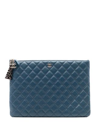 Chanel 2016-2017 grote La Habana O Case gewatteerde clutch met print - Blauw