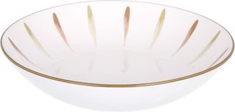 KASANOVA Piatto fondo in Porcellana pennellato verde marrone 20,2 cm Petali