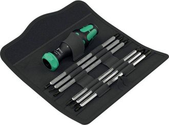 Wera Set di inserti Wera per cacciavite Kraftform Kompakt Vario RA Nero/Verde 7pz [05051540001]