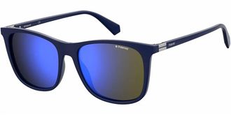 Polaroid Mens Pld 6103/s/x Squared Sunglasses In Blue/grey Mirror Blue