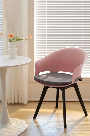 Living and Home 4Pcs Swivel PP Dining Chairs with Armrest ( Load Capacity 150kg ) in Pink
