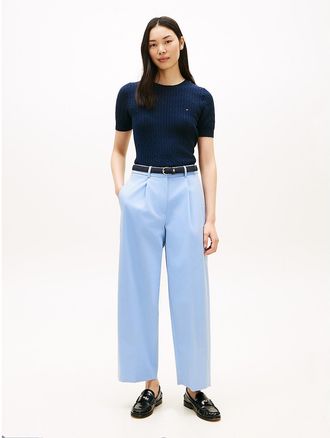 Tommy Hilfiger Womens Pleated Twill Barrel Chino - Cloudy Blue - 4