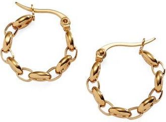 Alex and Ani Frozen Mariner Chain Hoop Earrings in Gold at Nordstrom