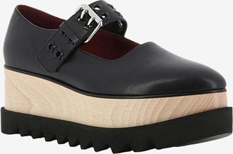 Stella McCartney Plateau-Riemchenballerinas aus Alter Mat mit Stern&ouml;sen Elyse