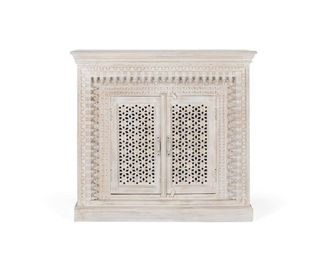 Giner&Colomer Aparador de madera de mango blanco envejecido