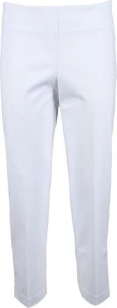 BLU BIANCO Cropped White Trousers with Minimalist Design and Tailored Fit