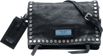 Prada Pre-owned Prada Glace Calf Studded Etiquette Flap Ladies 3K081P0DQB7HDQ8E