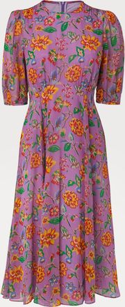 L.k. Bennett Womens Garland Dress, Purple Silk - Size 12 UK