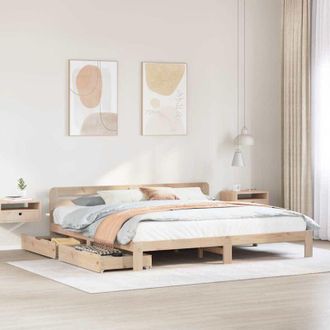 vidaXL Vidaxl - Bed Frame without Mattress 180x200 cm Super King Solid Wood Pine