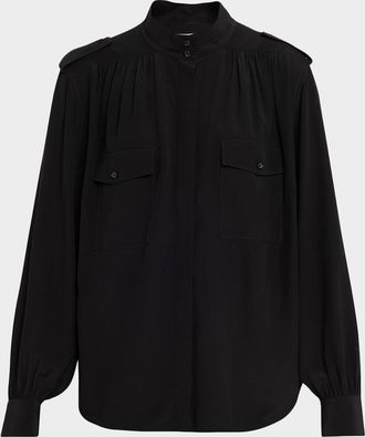 Chlo&eacute; Organic Silk Crepe De Chine Top