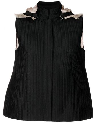 Shiatzy Chen Top con cappuccio - Nero