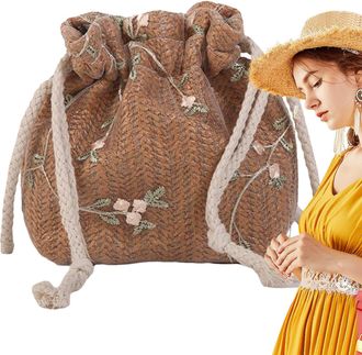 Generic Bucket Bag - Summer Beach Purse, Lightweight Hobo Bucket Handbag For Vacation Travel Picnic Shopping, Multipurpose Everyday Carry, Stylish Casual Tote