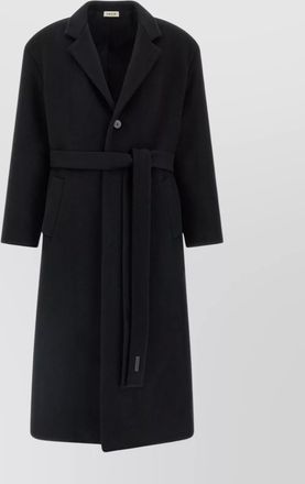 Fear of God belted long coat lapel