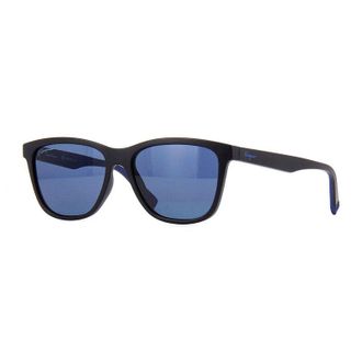 Ferragamo Sunglasses Square Full Rim, Matte Black Frame And Blue Lens Sf998S002